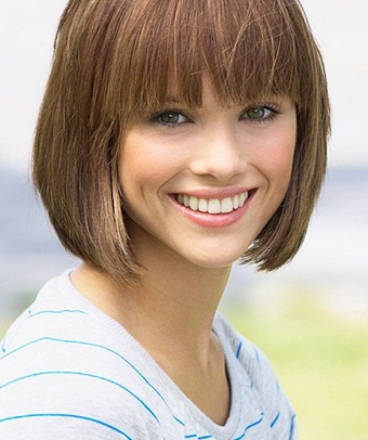 Straight Bang Bob Hairstyle