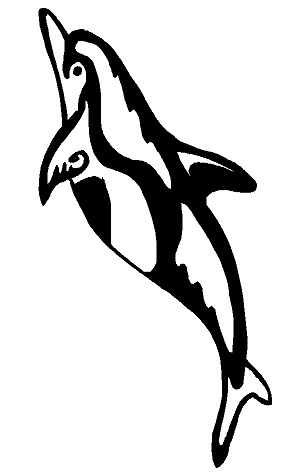 Stern Looking Dolphin Colouring Page