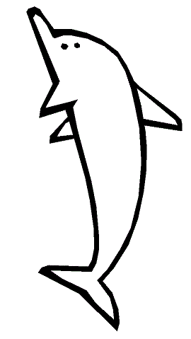 Symmetrically Shaped Dolphin Colouring Page