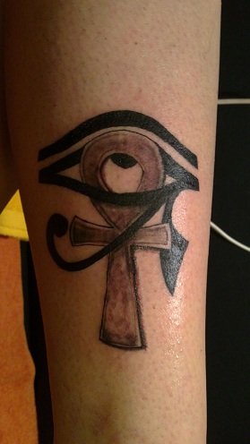 Magnificent Ankh Tattoo with Eyes