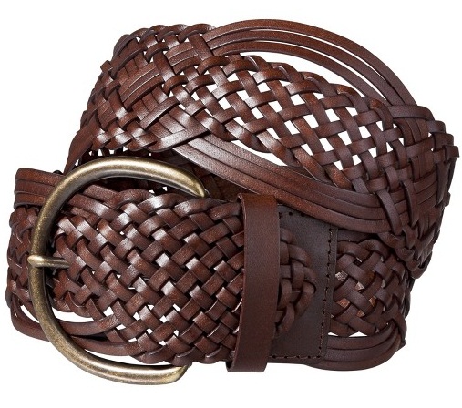 Braided Brown Leather wide Belt