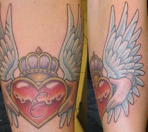 Wing Claddagh tattoo design