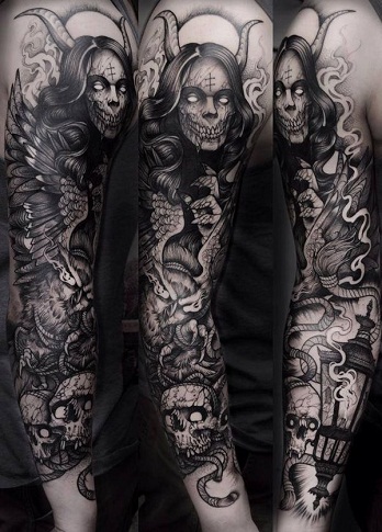 Demon tattoo sleeve