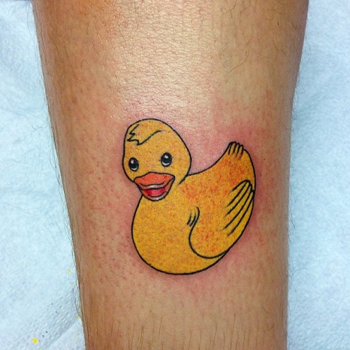 Yellow Duck Small Tattoo