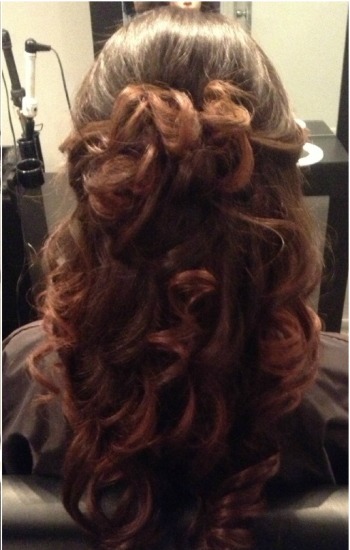 Curls Half Tied With Side Bangs