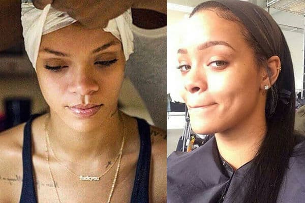 Singer Rihanna without Makeup