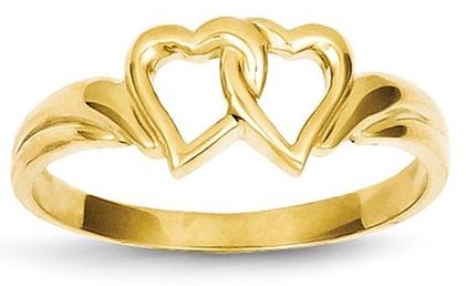 14 K Interlocked Heart Shape Ring