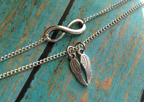 Angel wings infinity anklet