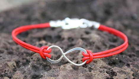 Leather infinity anklet