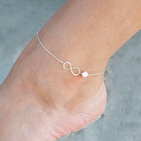 Pearl infinity anklet