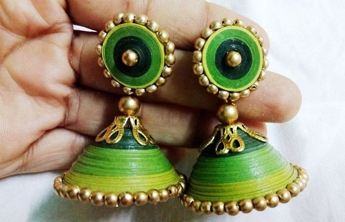 Beaded Quilling Jhumkas