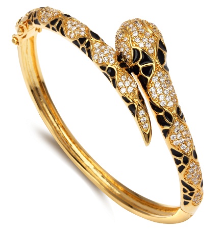 Snake Design Gold Plated Bangle