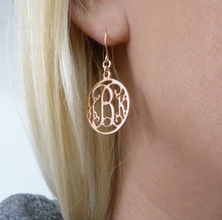 Initial design drop earring