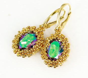 Gemstone drop earrings