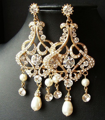 Bridal drop earrings