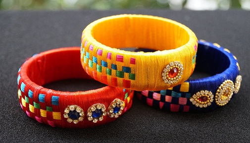 Broad Silk Thread Bangles