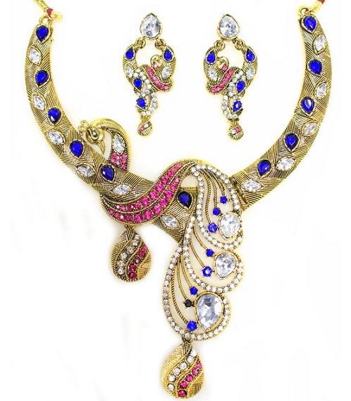 designer-peacock-shaped-necklace