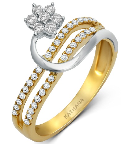 Gold Diamond Floral Rings for Women