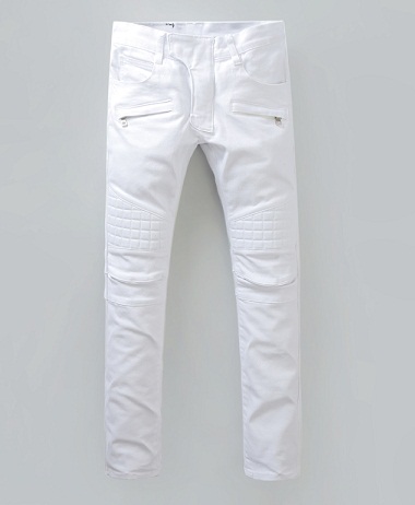 White Zipped Pockets Denim Men Jeans