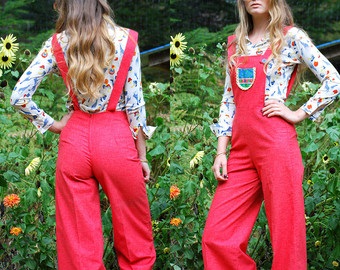 red-with-white-denim-jumpsuits