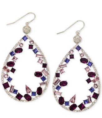 colourful-tear-drop-platinum-earrings