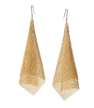 Red carpet small mesh gold earrings