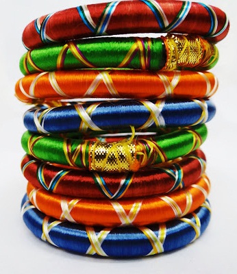 Ribbon thread bangles