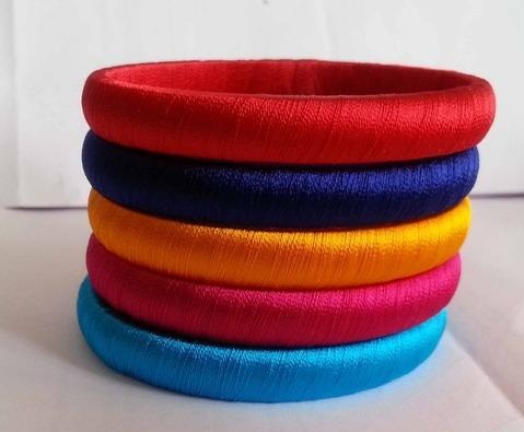 Neon thread bangles