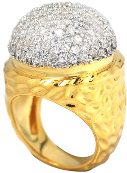 de-buman-14k-gold-overlay-cubic-zirconia-hammered-ring10