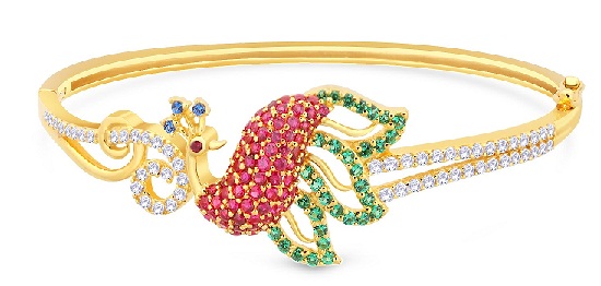 gold-bracelets-for-women-peacock-shaped-gold-bracelet-with-diamonds