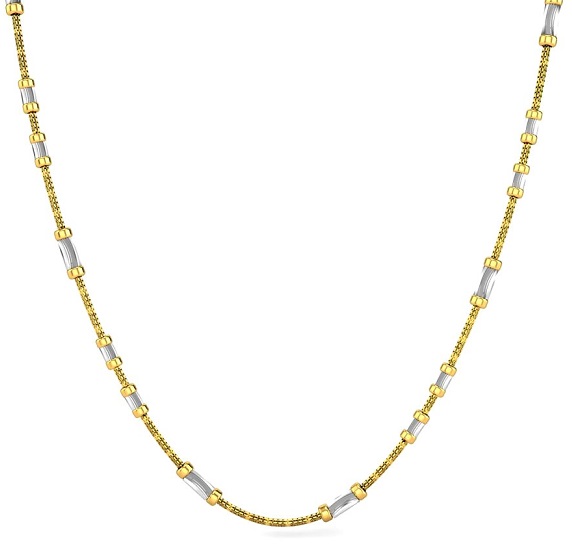 Contemporary Tube Beads Gold Chain