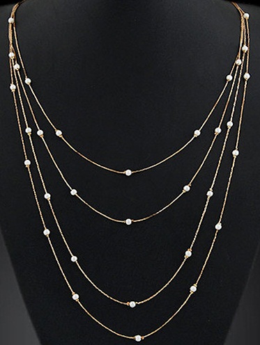 multiple-strand-pearl-necklace-in-gold-chain9