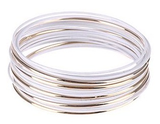 Simple Metal White Bangles