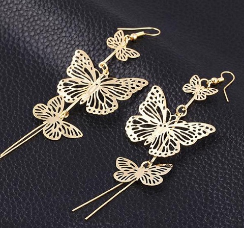 Tassel butterfly earrings