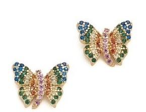 Multi stone butterfly earrings