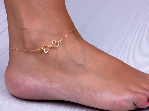 Infinity heart anklet