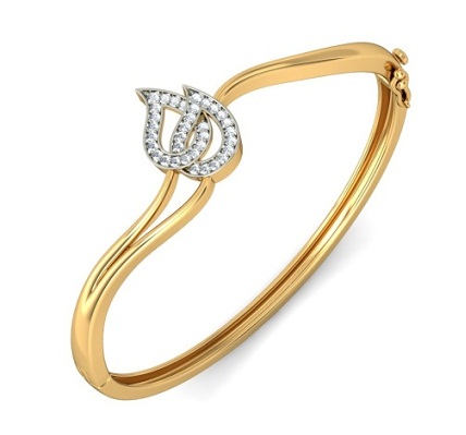 Diamond and Gold Bangle