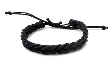 Black Macramé Braided Anklet for Women