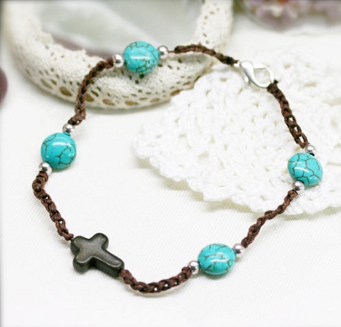 Howlite Stoned Crochet Anklet