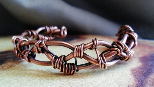 Braided Copper Wire work Cuff Custom Bracelet