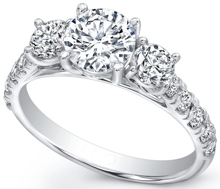 Three Stone Ring Design for Engagement