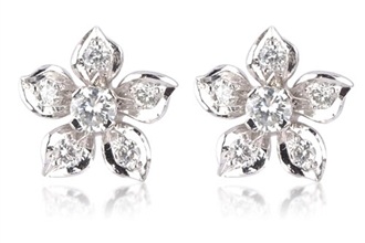 Diamond Studded Flower Earring