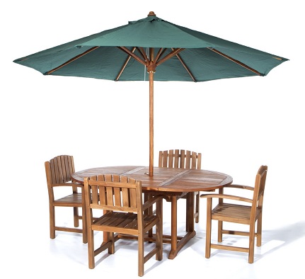 Patio Table Set with Garden Umbrellas