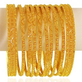 22 Karat Gold Bangle Set with Kadas