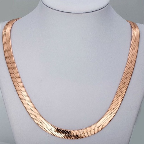 Herringbone Rose Gold Chain