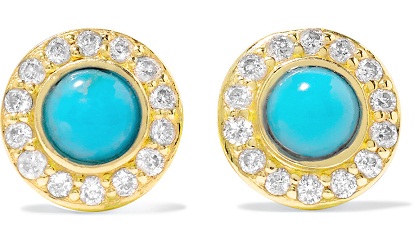 Diamond Studded Turquoise Earring