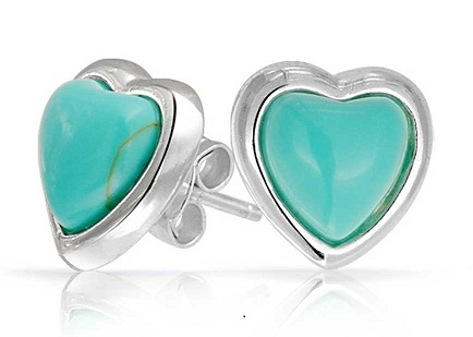 Turquoise Heart Stud Earring