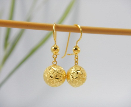 Diamond Cut Ball Earrings