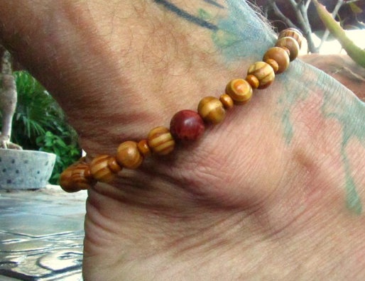 Wooden Beaded Anklets for Men