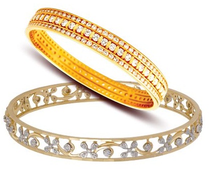 8gm Gold Diamond Bangles